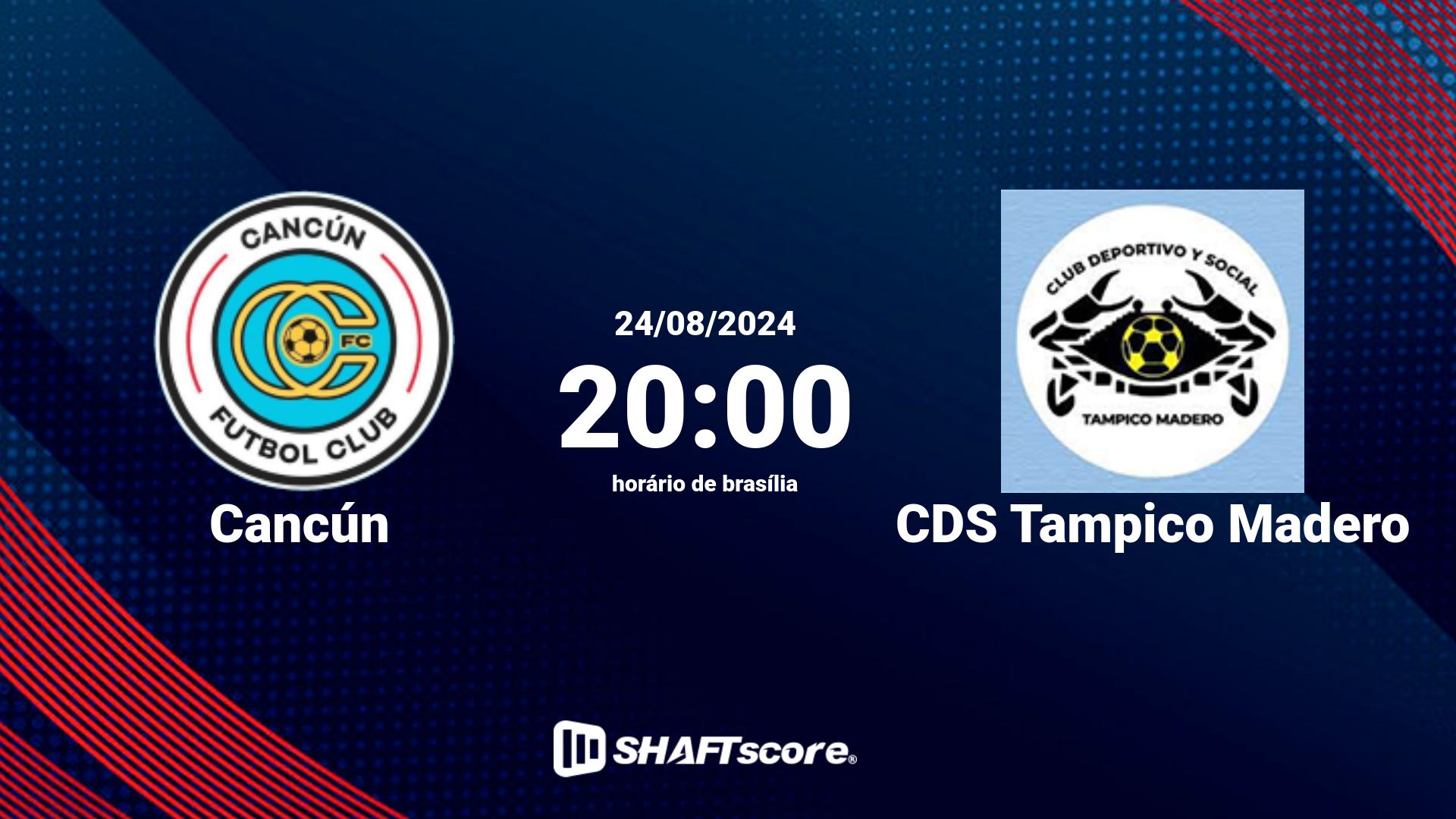 Estatísticas do jogo Cancún vs CDS Tampico Madero 24.08 20:00