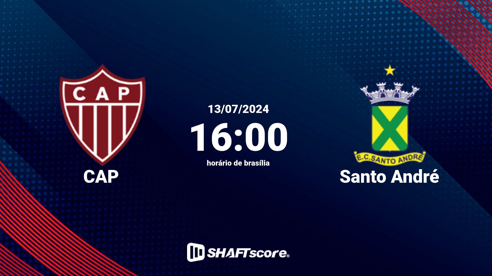 Estatísticas do jogo CAP vs Santo André 13.07 16:00