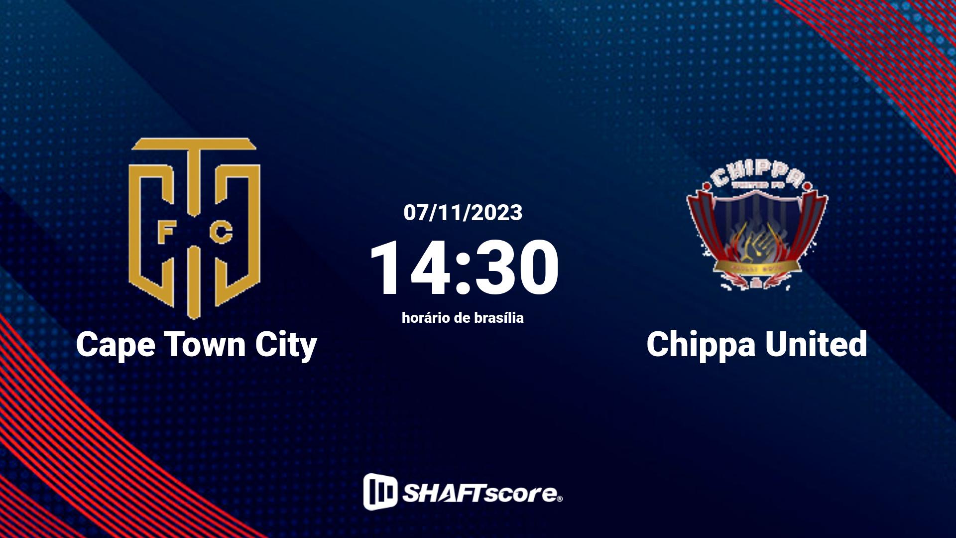 Estatísticas do jogo Cape Town City vs Chippa United 07.11 14:30