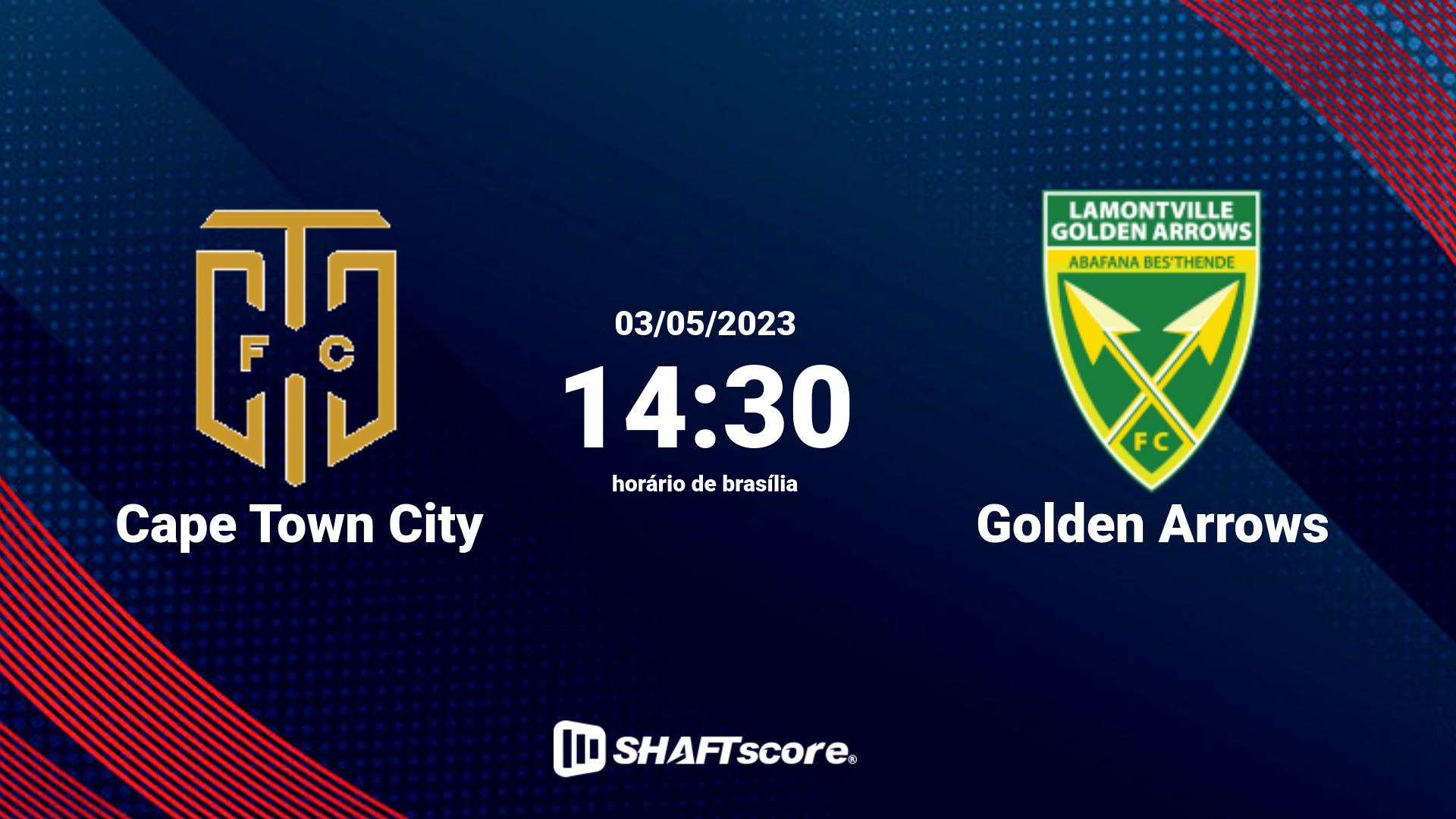 Estatísticas do jogo Cape Town City vs Golden Arrows 03.05 14:30