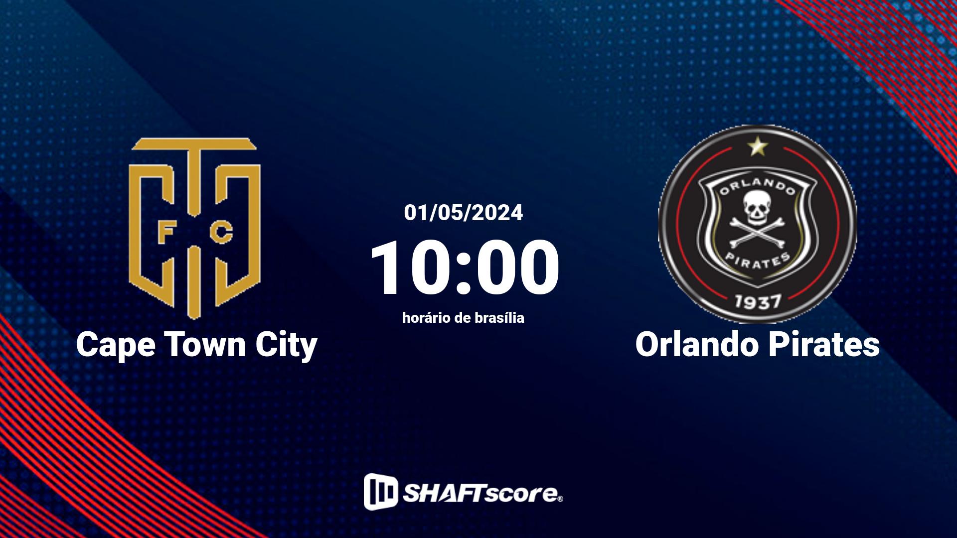 Estatísticas do jogo Cape Town City vs Orlando Pirates 01.05 10:00