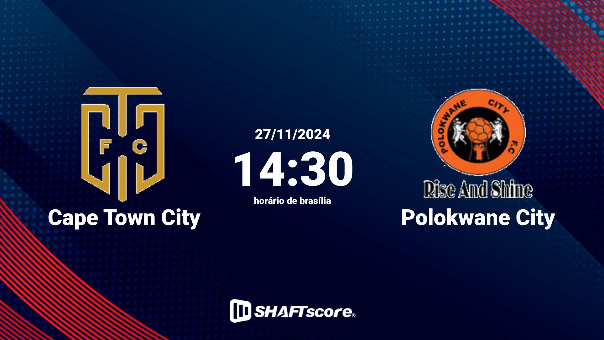 Estatísticas do jogo Cape Town City vs Polokwane City 27.11 14:30