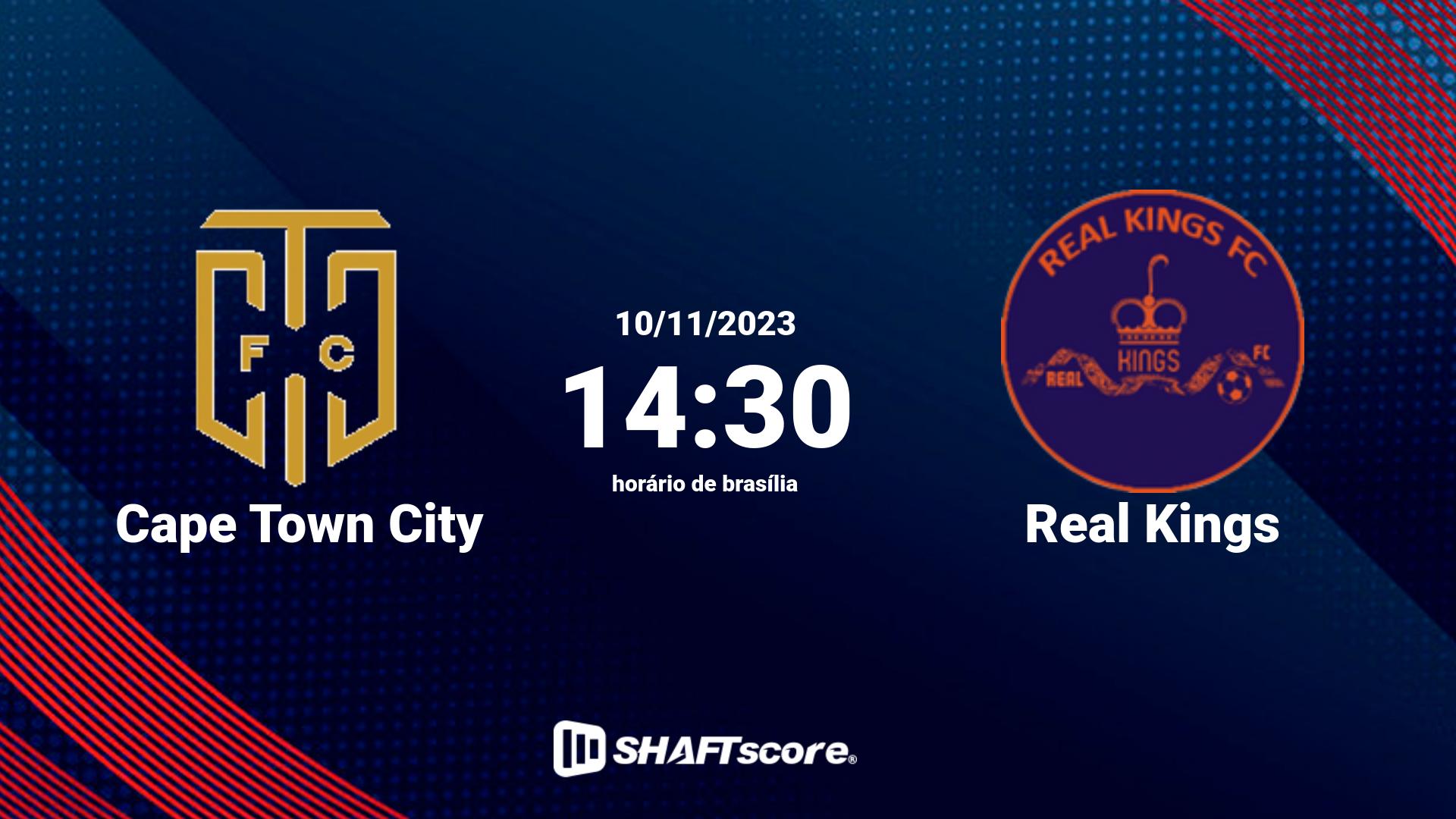 Estatísticas do jogo Cape Town City vs Real Kings 10.11 14:30