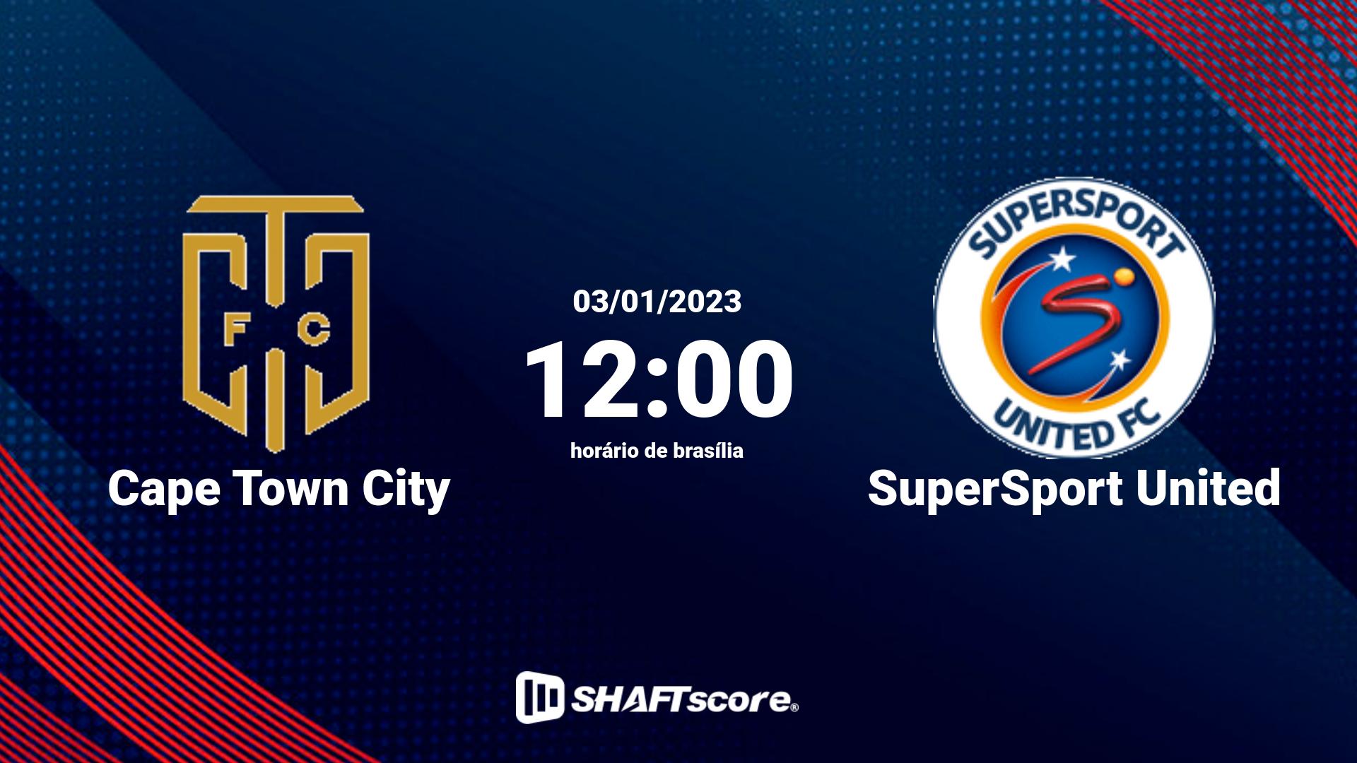 Estatísticas do jogo Cape Town City vs SuperSport United 03.01 12:00