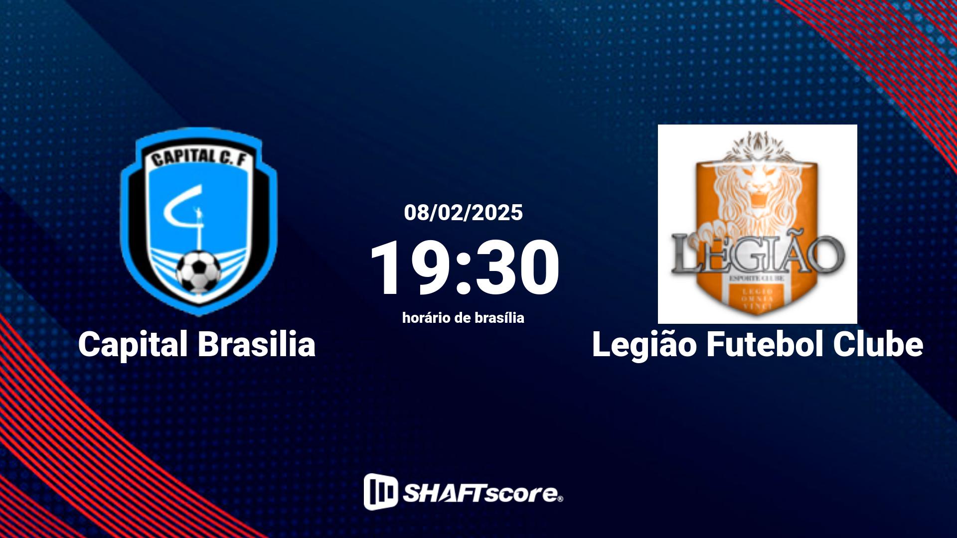 Estatísticas do jogo Capital Brasilia vs Legião Futebol Clube 08.02 19:30