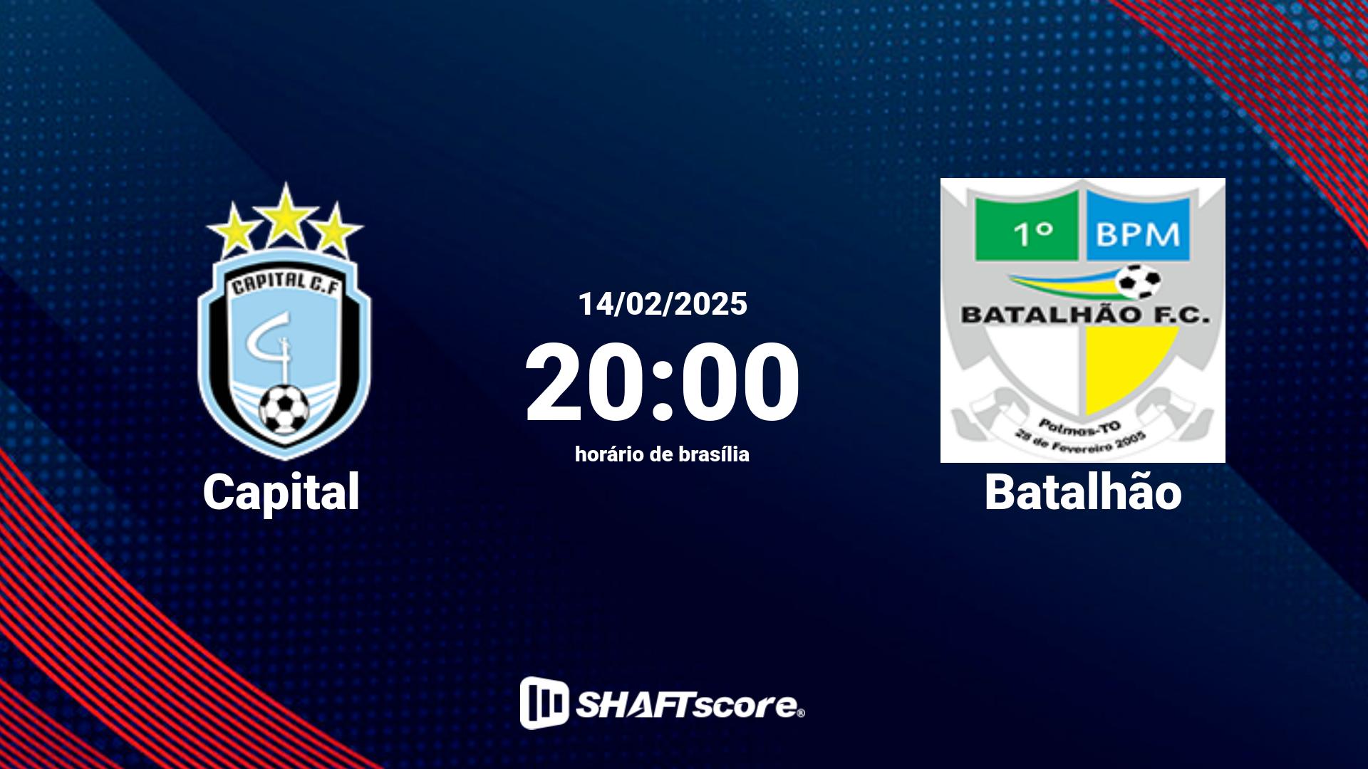 Estatísticas do jogo Capital vs Batalhão 14.02 20:00