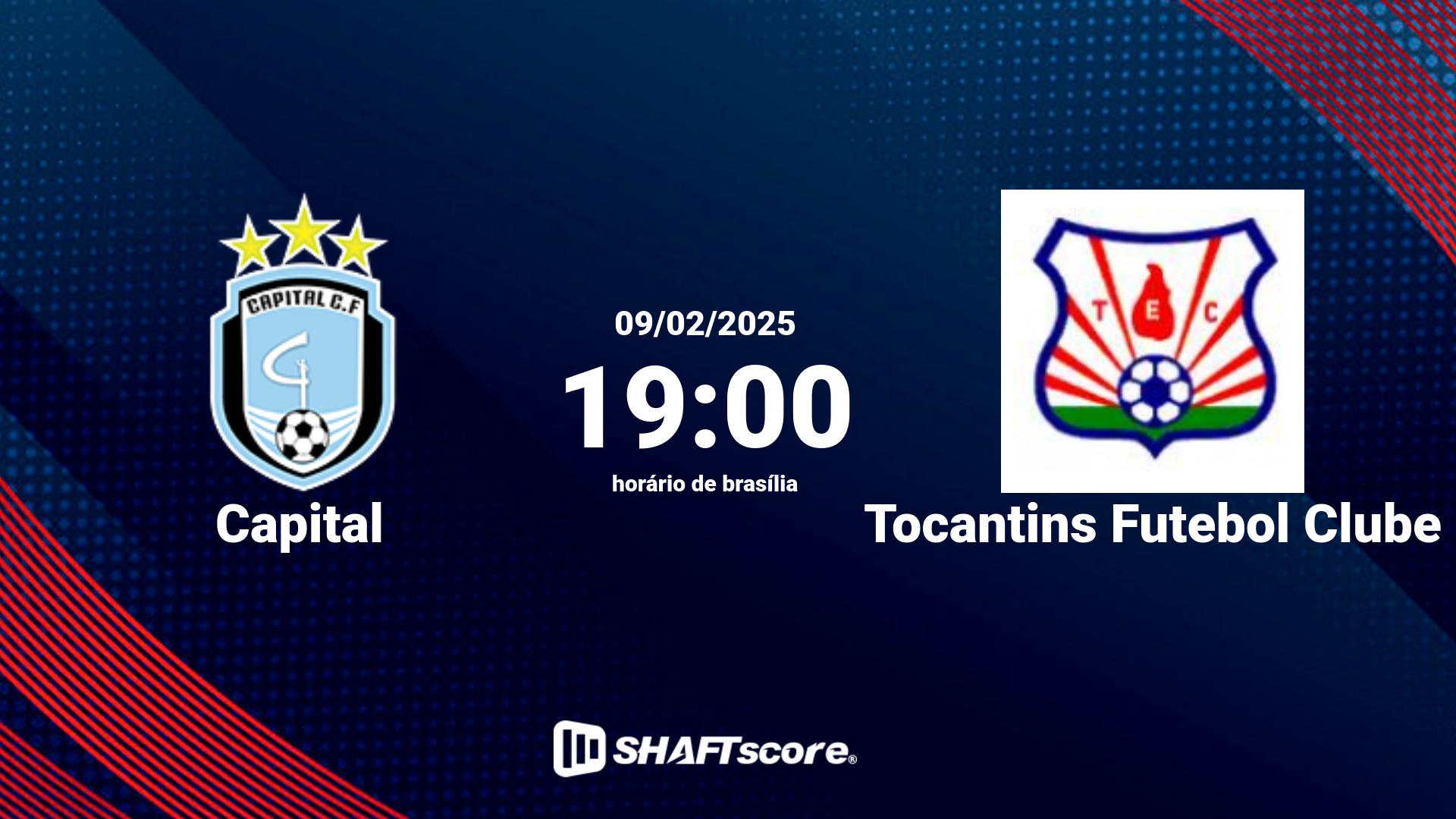 Estatísticas do jogo Capital vs Tocantins Futebol Clube 09.02 19:00