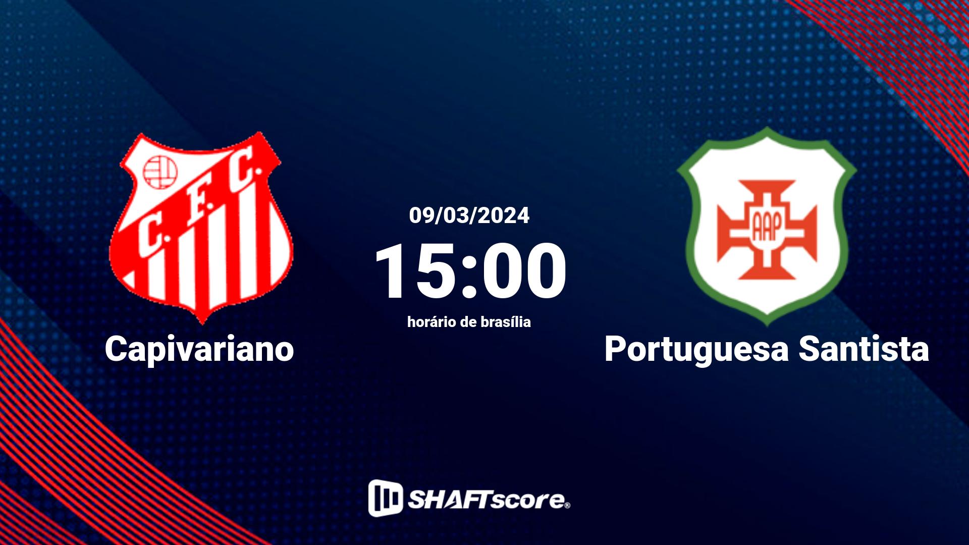 Estatísticas do jogo Capivariano vs Portuguesa Santista 09.03 15:00