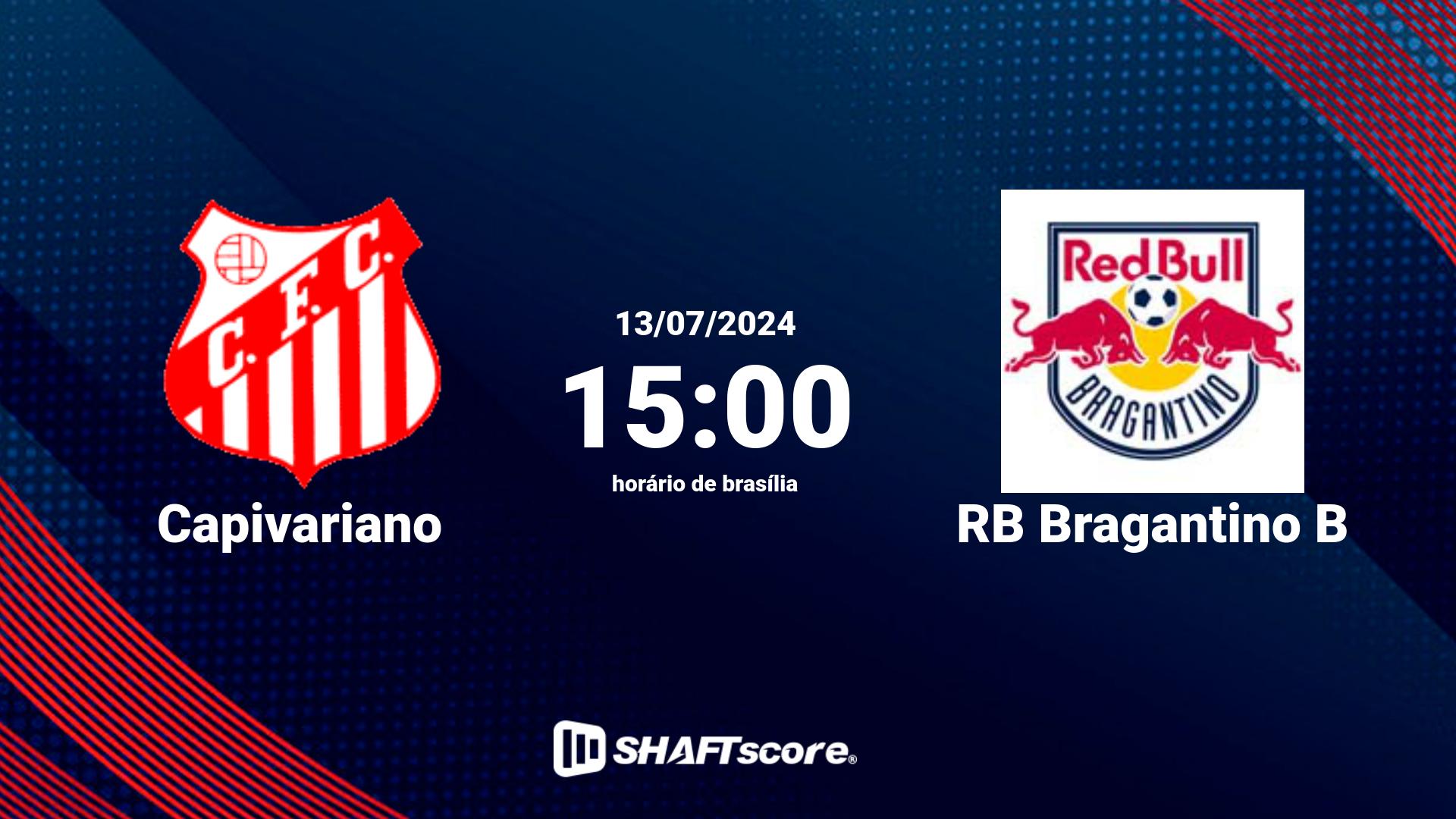 Estatísticas do jogo Capivariano vs RB Bragantino B 13.07 15:00