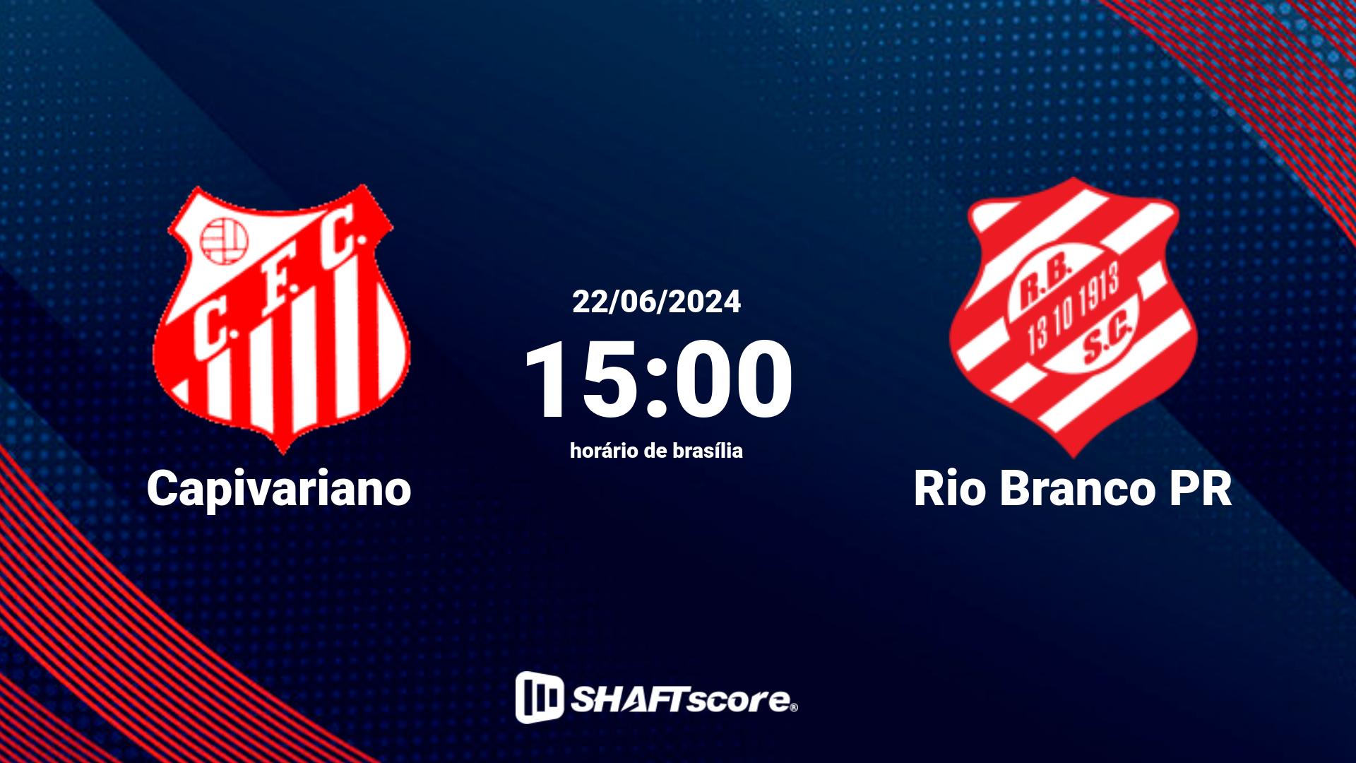 Estatísticas do jogo Capivariano vs Rio Branco PR 22.06 15:00