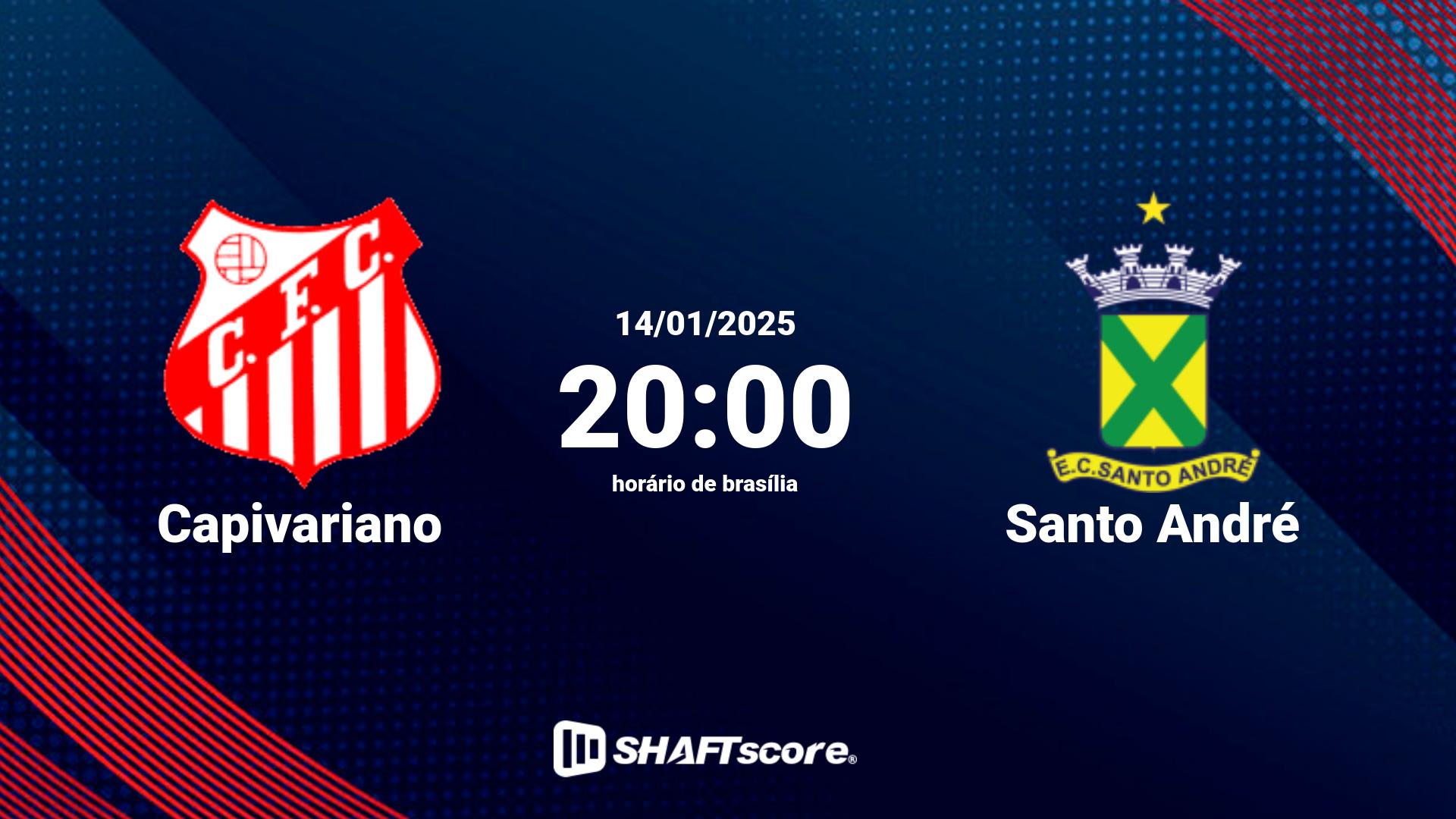 Estatísticas do jogo Capivariano vs Santo André 14.01 20:00