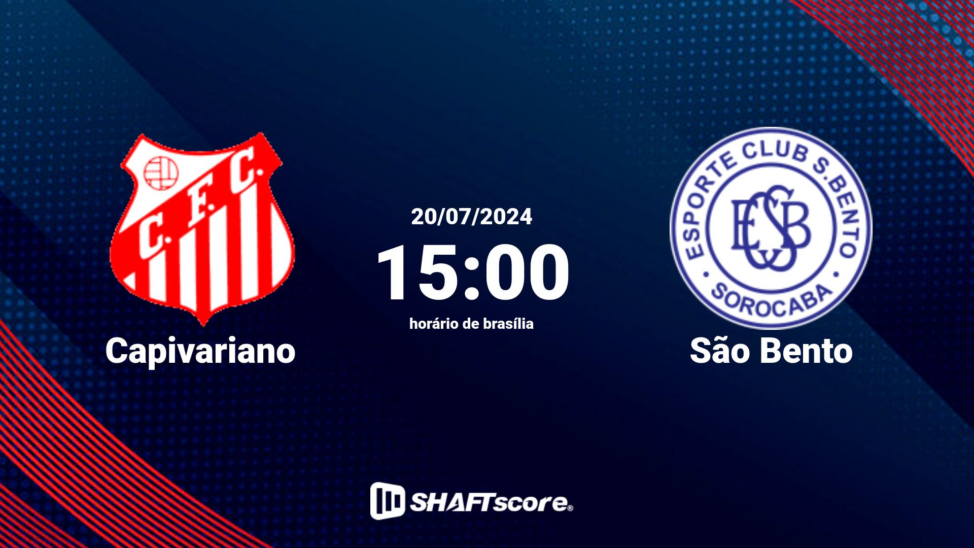 Estatísticas do jogo Capivariano vs São Bento 20.07 15:00