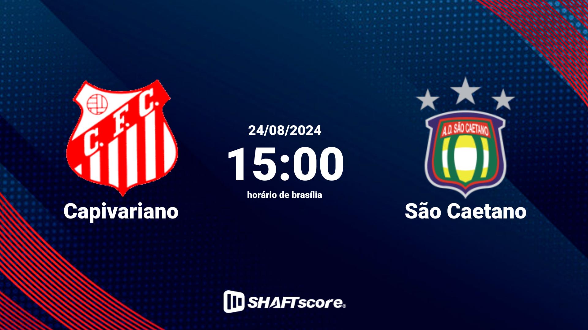 Estatísticas do jogo Capivariano vs São Caetano 24.08 15:00