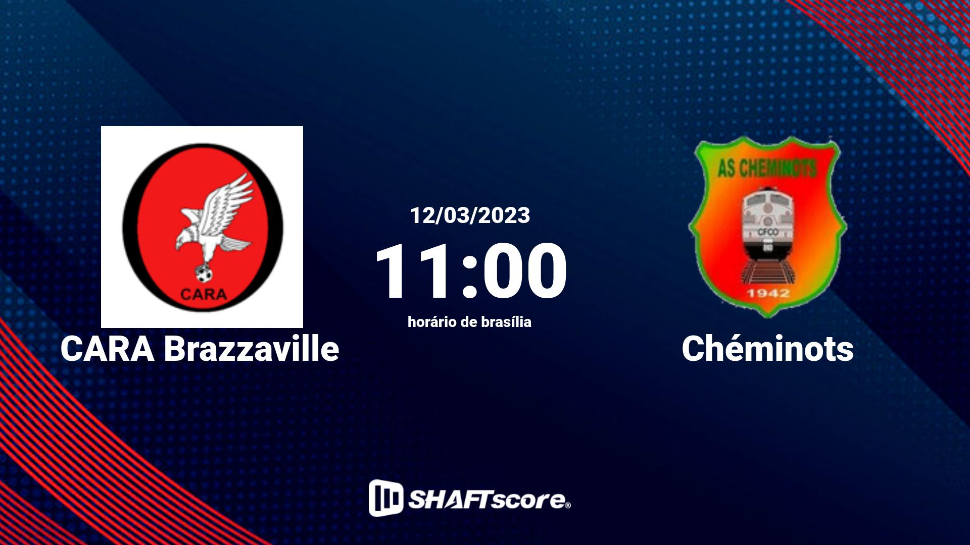 Estatísticas do jogo CARA Brazzaville vs Chéminots 12.03 11:00