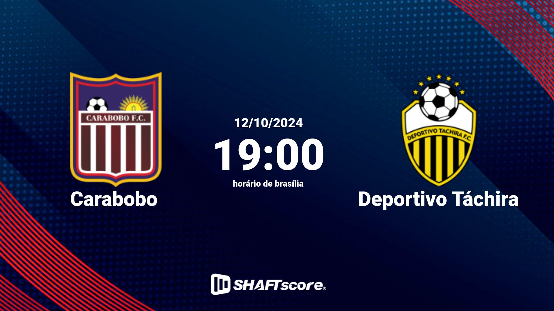 Estatísticas do jogo Carabobo vs Deportivo Táchira 12.10 19:00