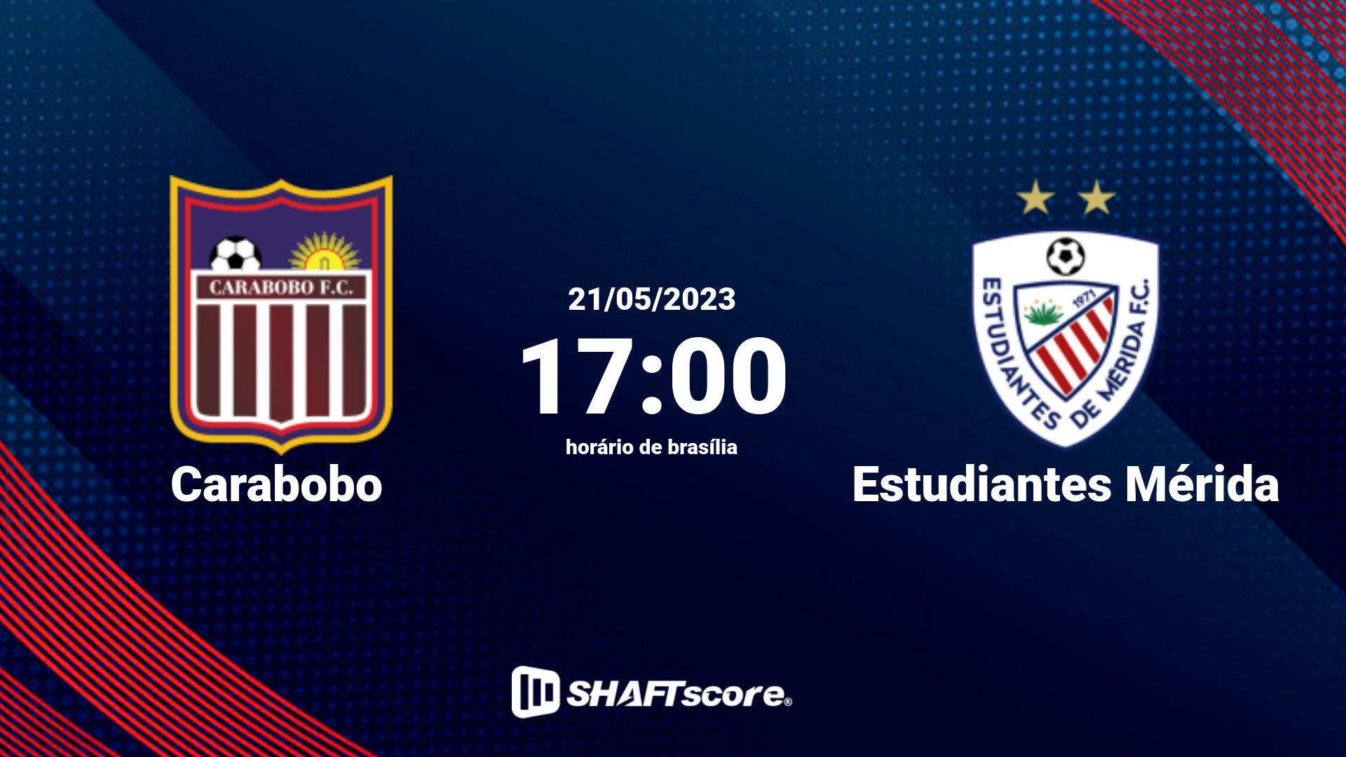 Estatísticas do jogo Carabobo vs Estudiantes Mérida 21.05 17:00