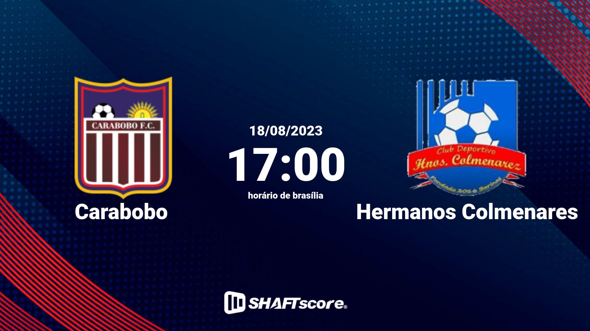 Estatísticas do jogo Carabobo vs Hermanos Colmenares 18.08 17:00