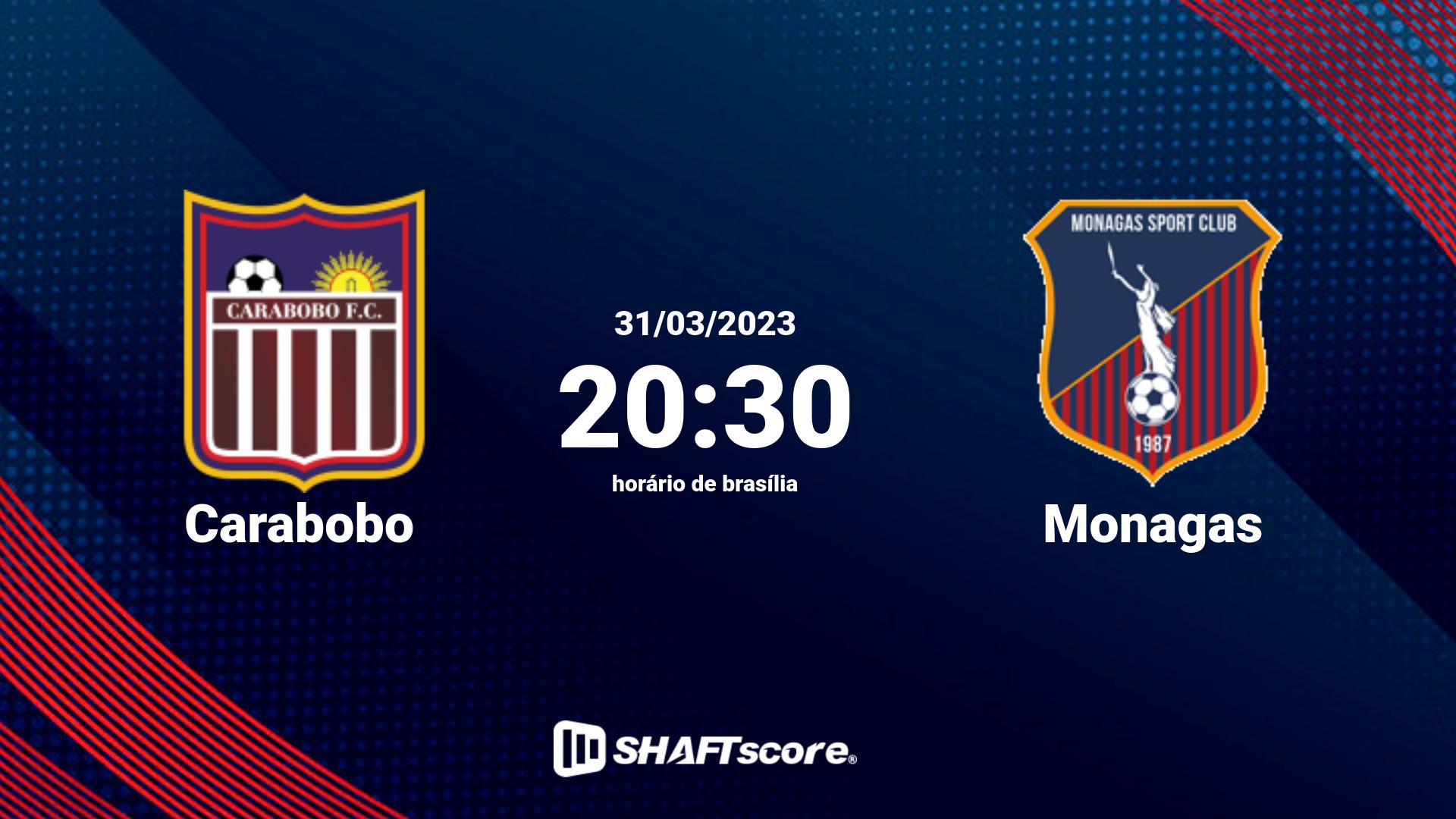 Estatísticas do jogo Carabobo vs Monagas 31.03 20:30