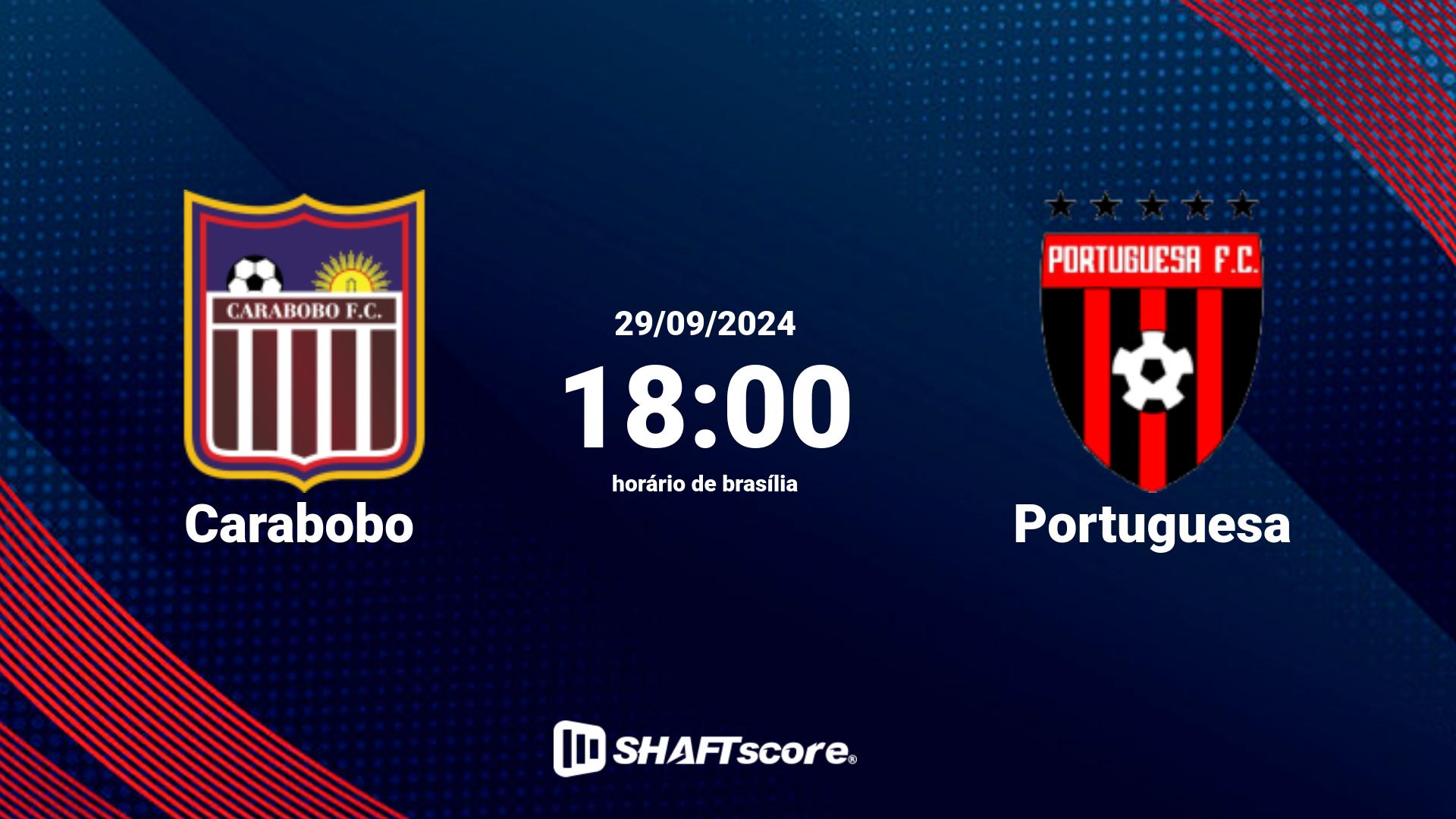 Estatísticas do jogo Carabobo vs Portuguesa 29.09 18:00