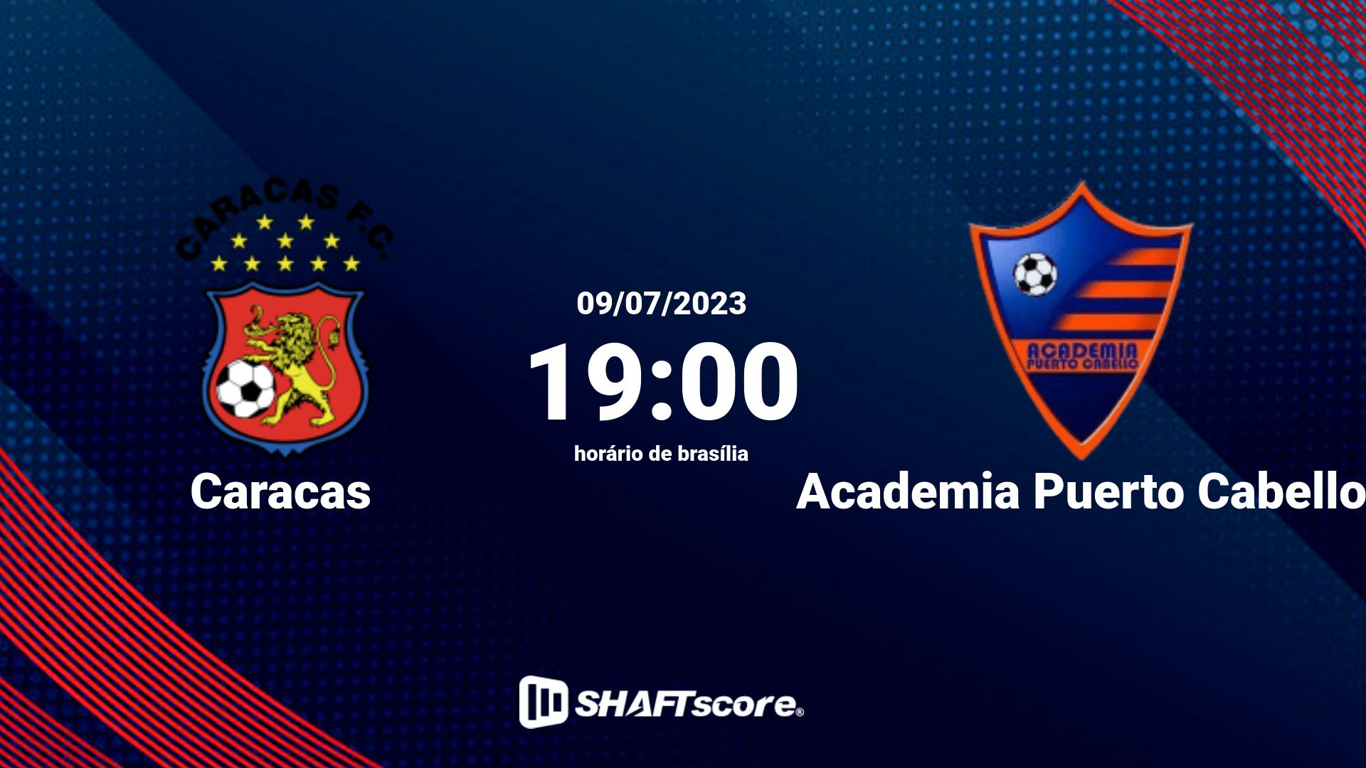 Estatísticas do jogo Caracas vs Academia Puerto Cabello 09.07 19:00