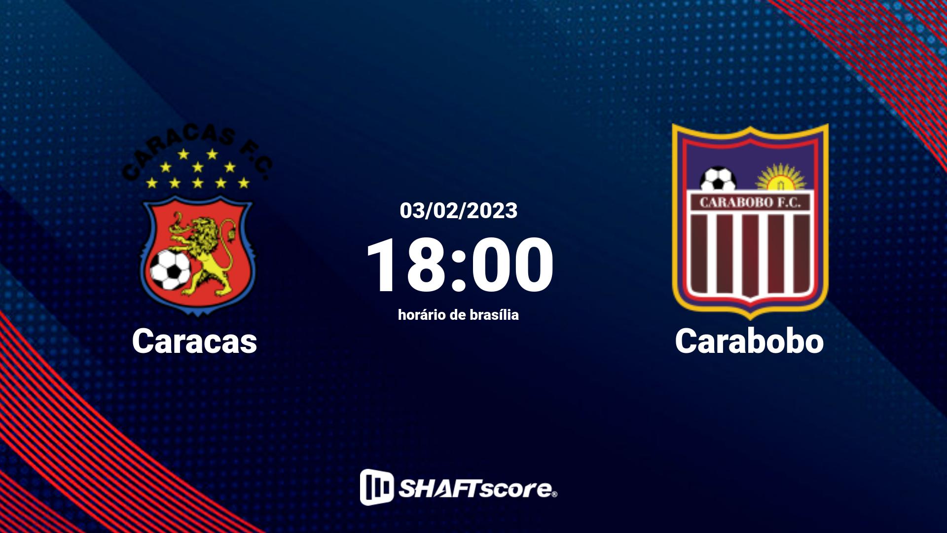 Estatísticas do jogo Caracas vs Carabobo 03.02 18:00