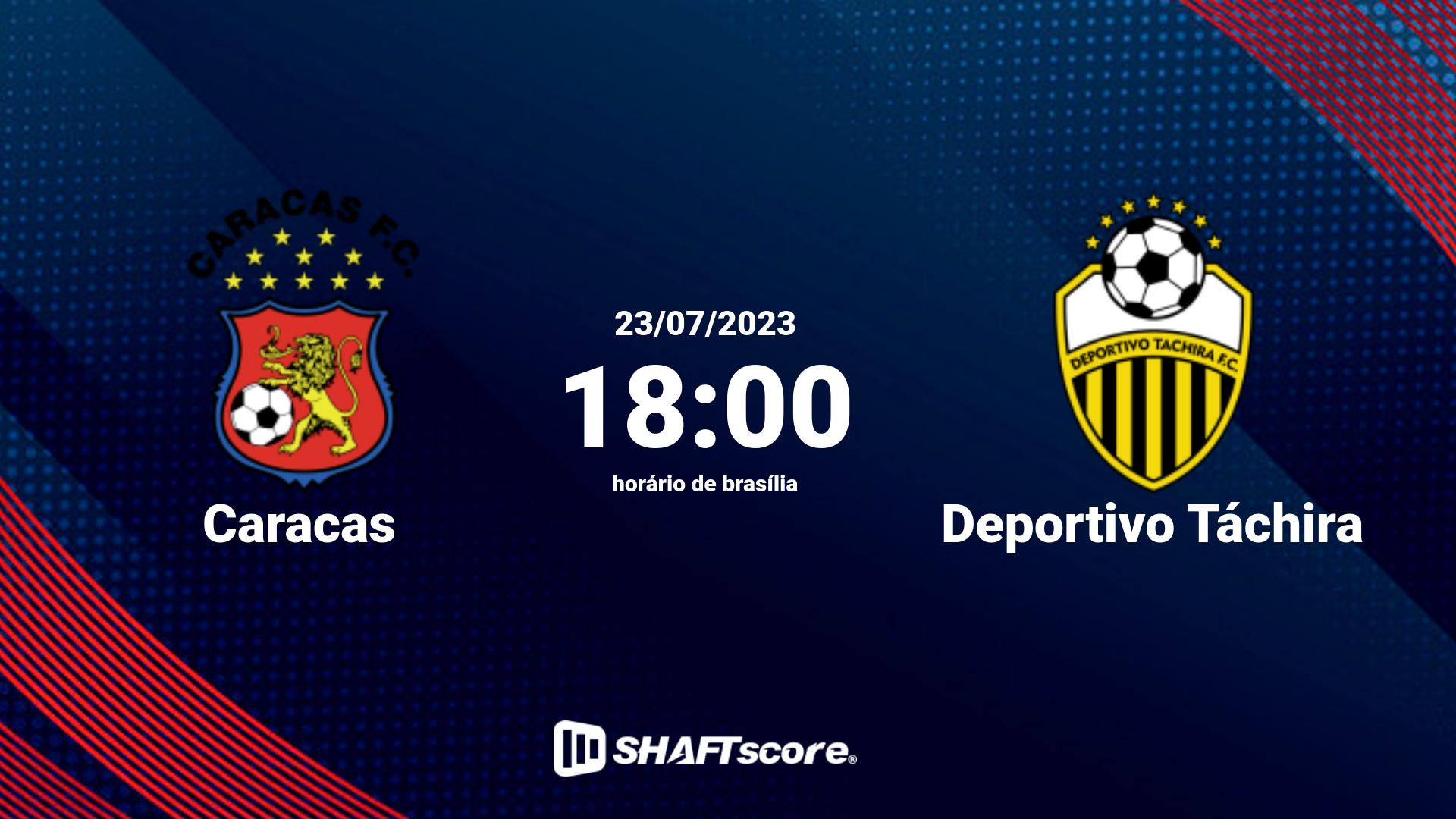 Estatísticas do jogo Caracas vs Deportivo Táchira 23.07 18:00