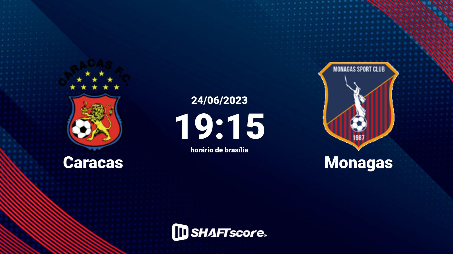 Estatísticas do jogo Caracas vs Monagas 24.06 19:15