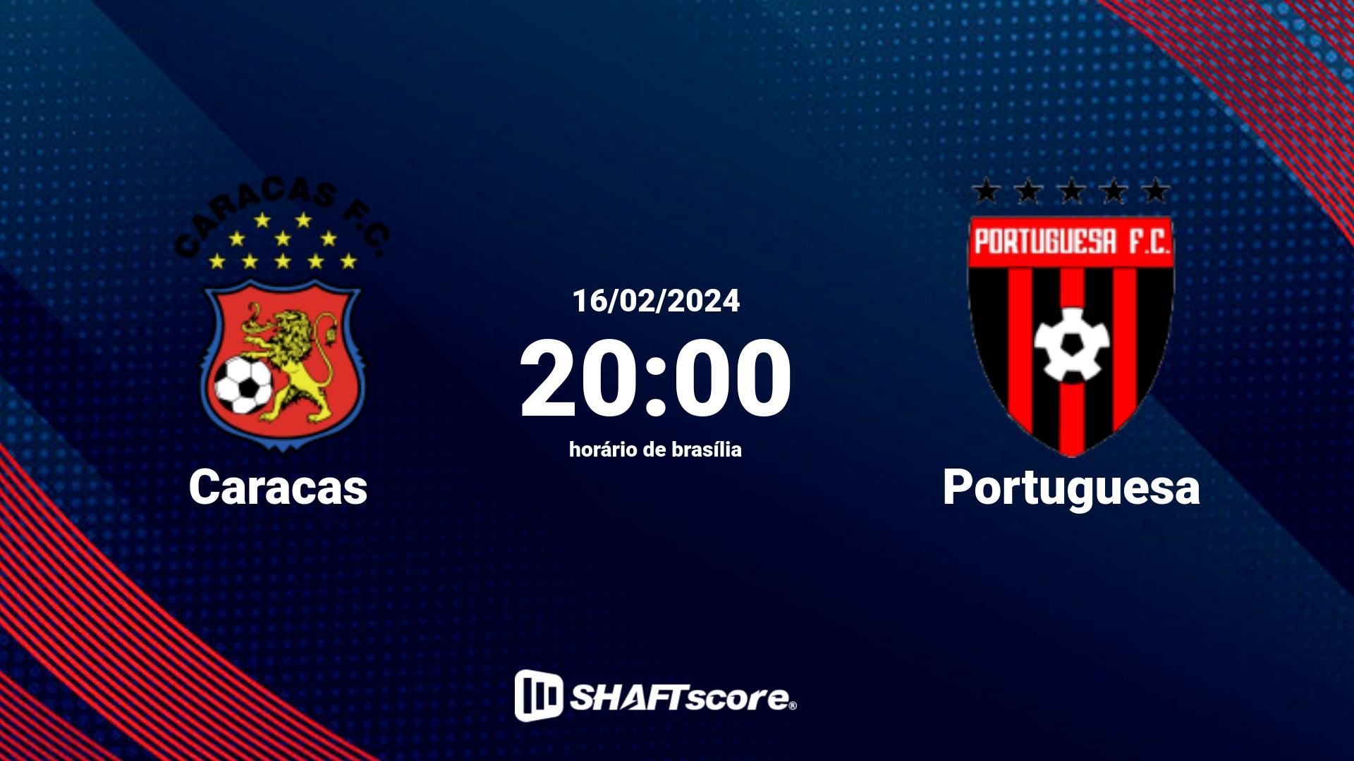 Estatísticas do jogo Caracas vs Portuguesa 16.02 20:00