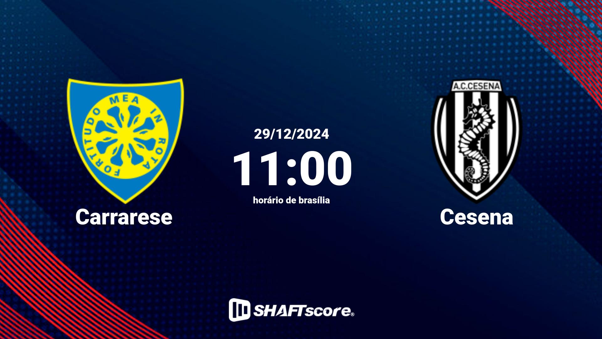 Estatísticas do jogo Carrarese vs Cesena 29.12 11:00