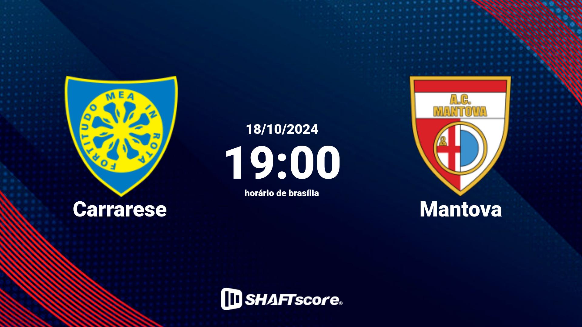 Estatísticas do jogo Carrarese vs Mantova 18.10 19:00