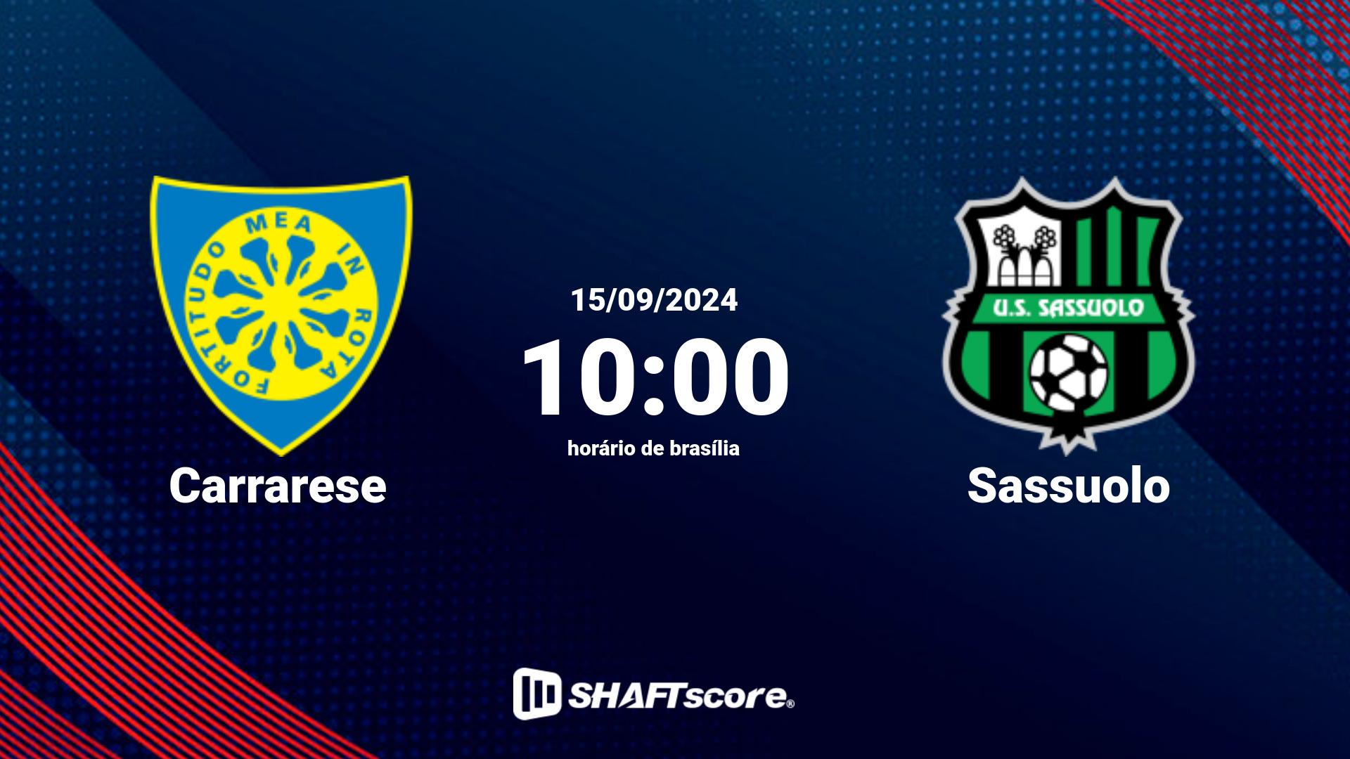 Estatísticas do jogo Carrarese vs Sassuolo 15.09 10:00