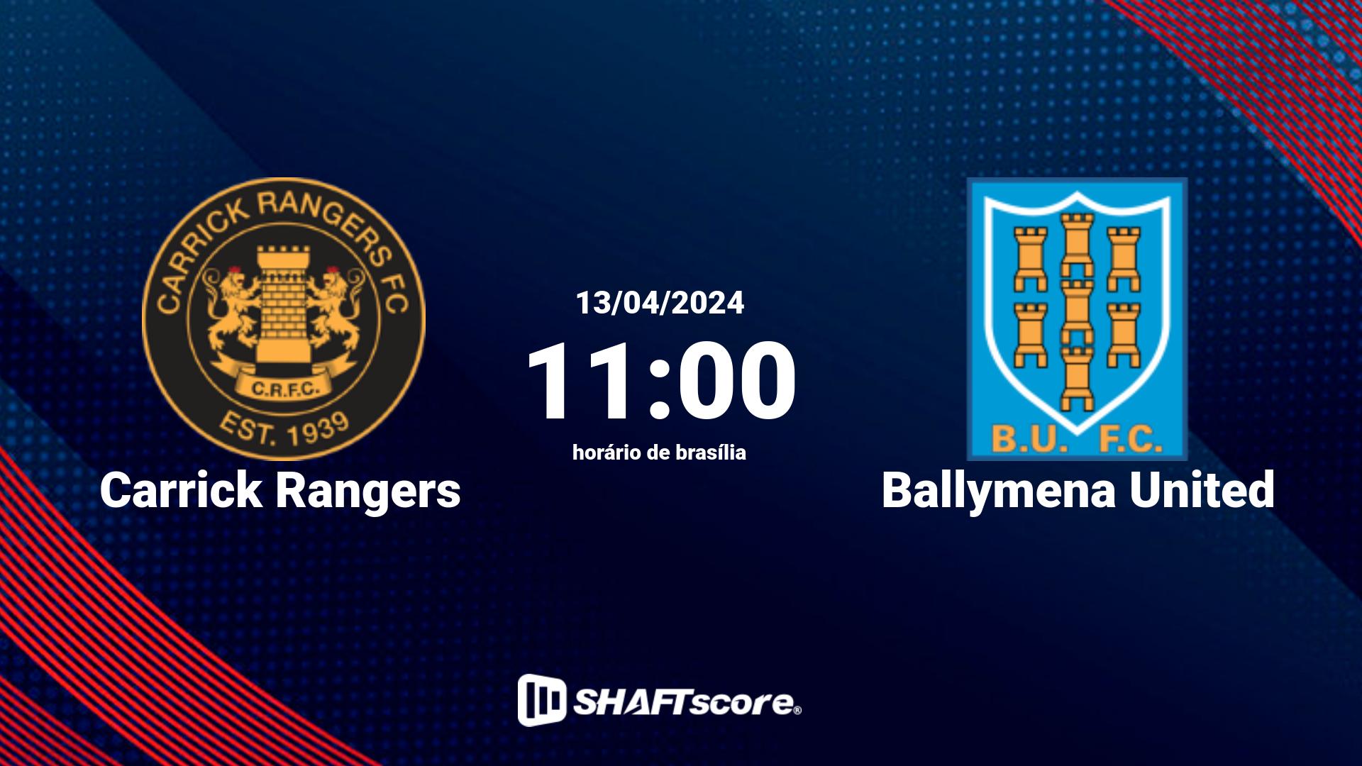 Estatísticas do jogo Carrick Rangers vs Ballymena United 13.04 11:00