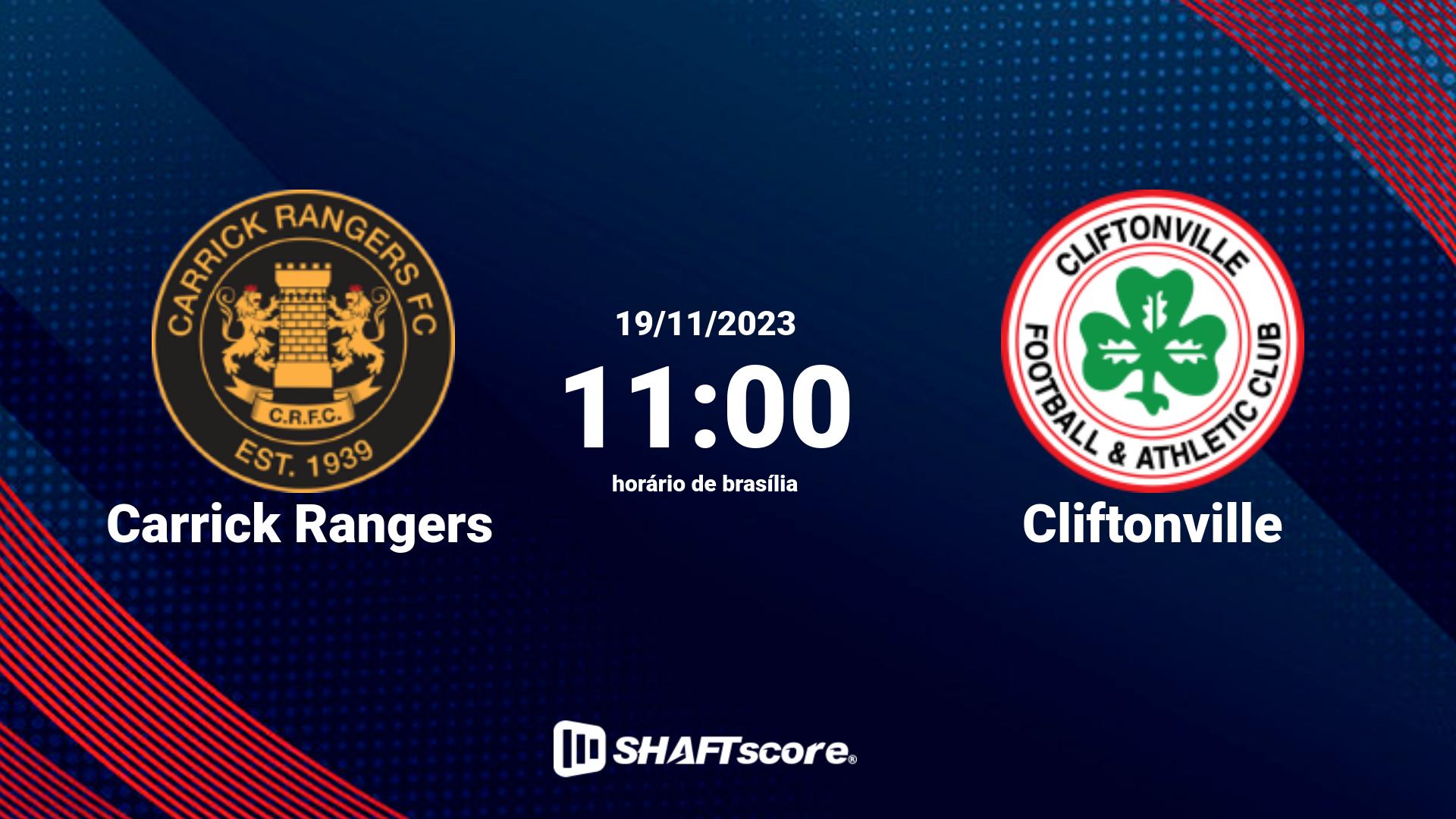 Estatísticas do jogo Carrick Rangers vs Cliftonville 19.11 11:00