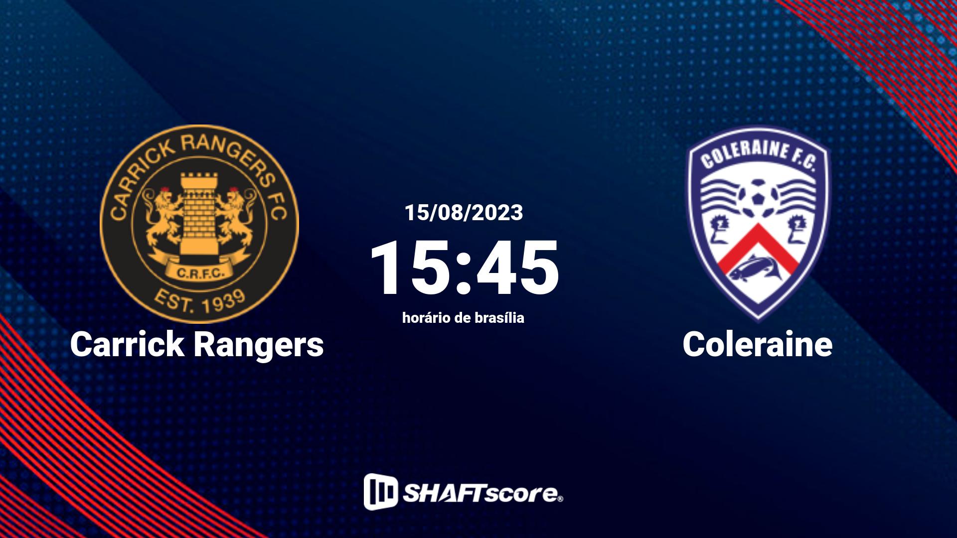 Estatísticas do jogo Carrick Rangers vs Coleraine 15.08 15:45