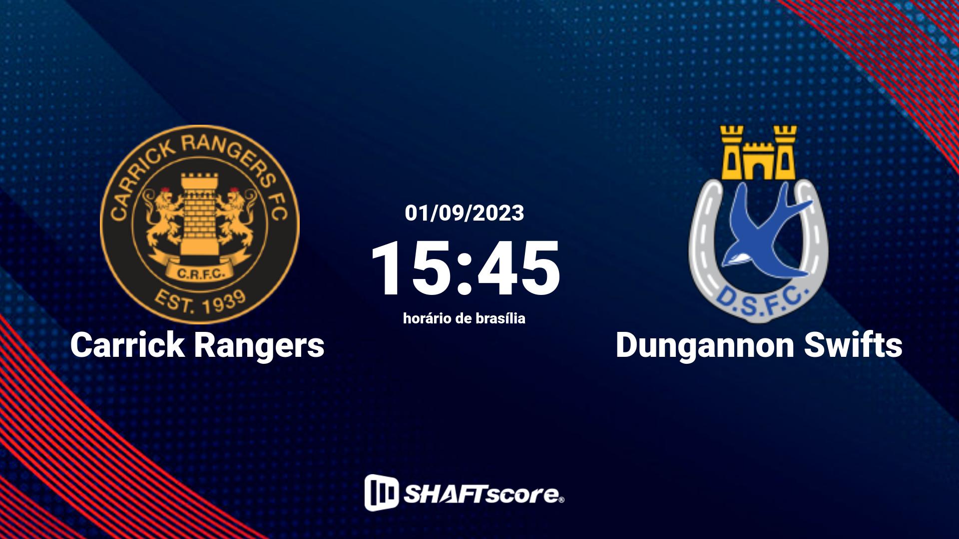 Estatísticas do jogo Carrick Rangers vs Dungannon Swifts 01.09 15:45