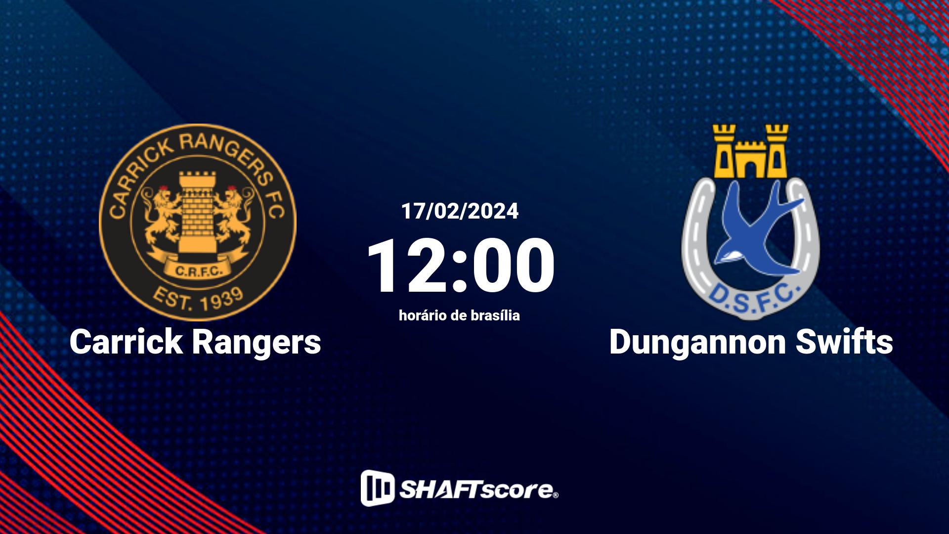 Estatísticas do jogo Carrick Rangers vs Dungannon Swifts 17.02 12:00