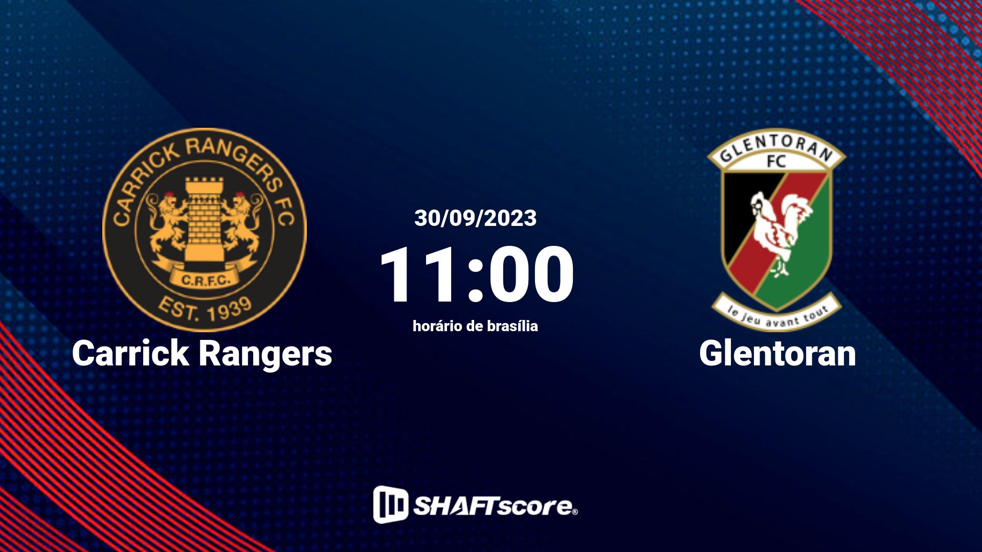 Estatísticas do jogo Carrick Rangers vs Glentoran 30.09 11:00