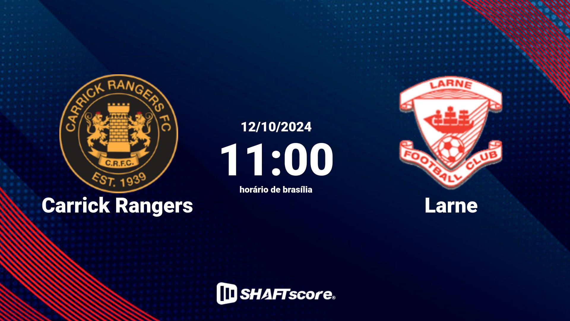 Estatísticas do jogo Carrick Rangers vs Larne 12.10 11:00