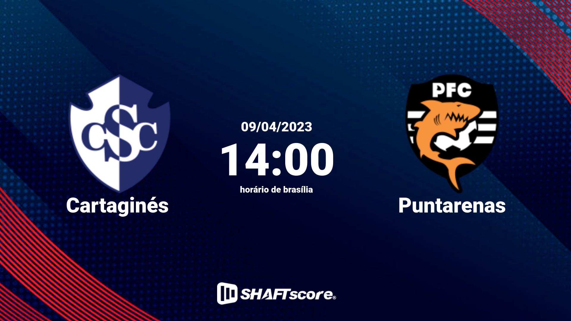 Estatísticas do jogo Cartaginés vs Puntarenas 09.04 14:00