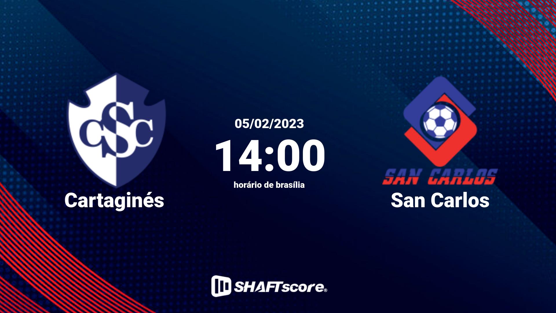 Estatísticas do jogo Cartaginés vs San Carlos 05.02 14:00