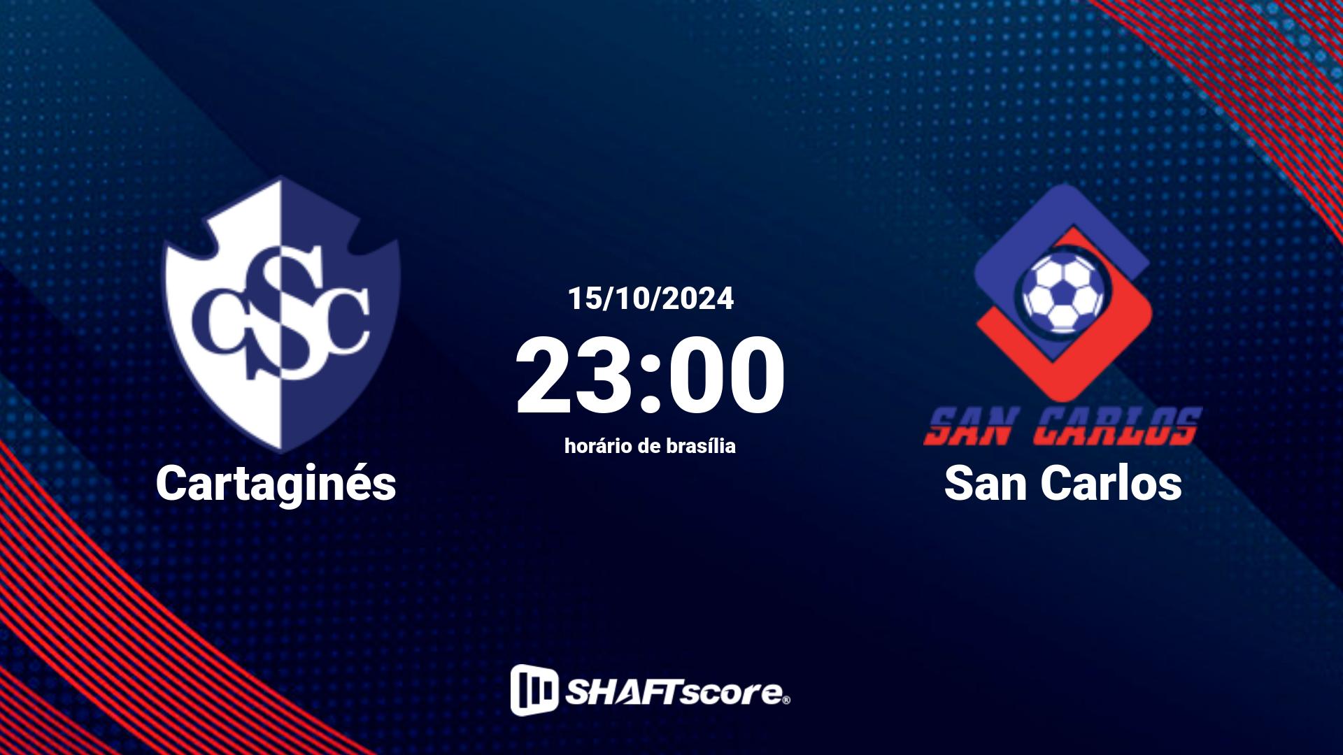 Estatísticas do jogo Cartaginés vs San Carlos 15.10 23:00