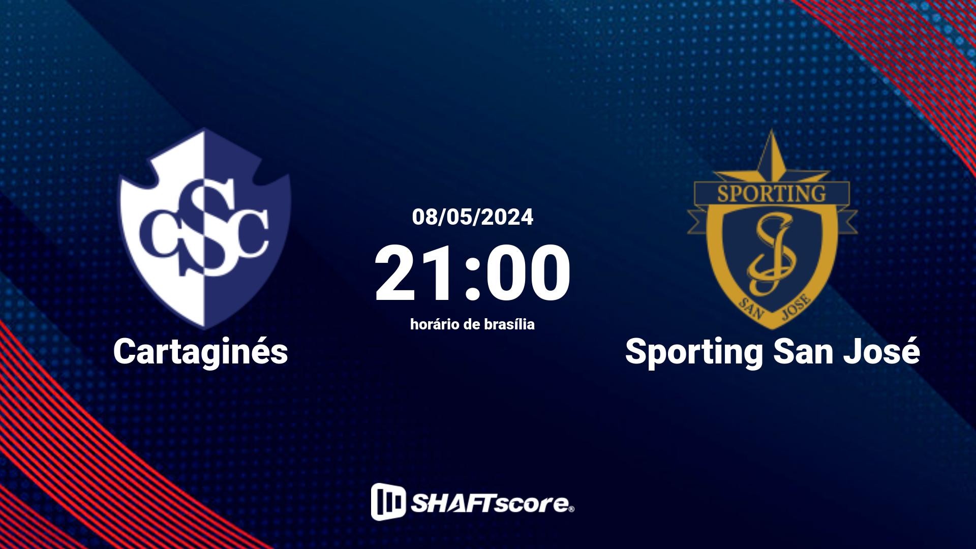 Estatísticas do jogo Cartaginés vs Sporting San José 08.05 21:00