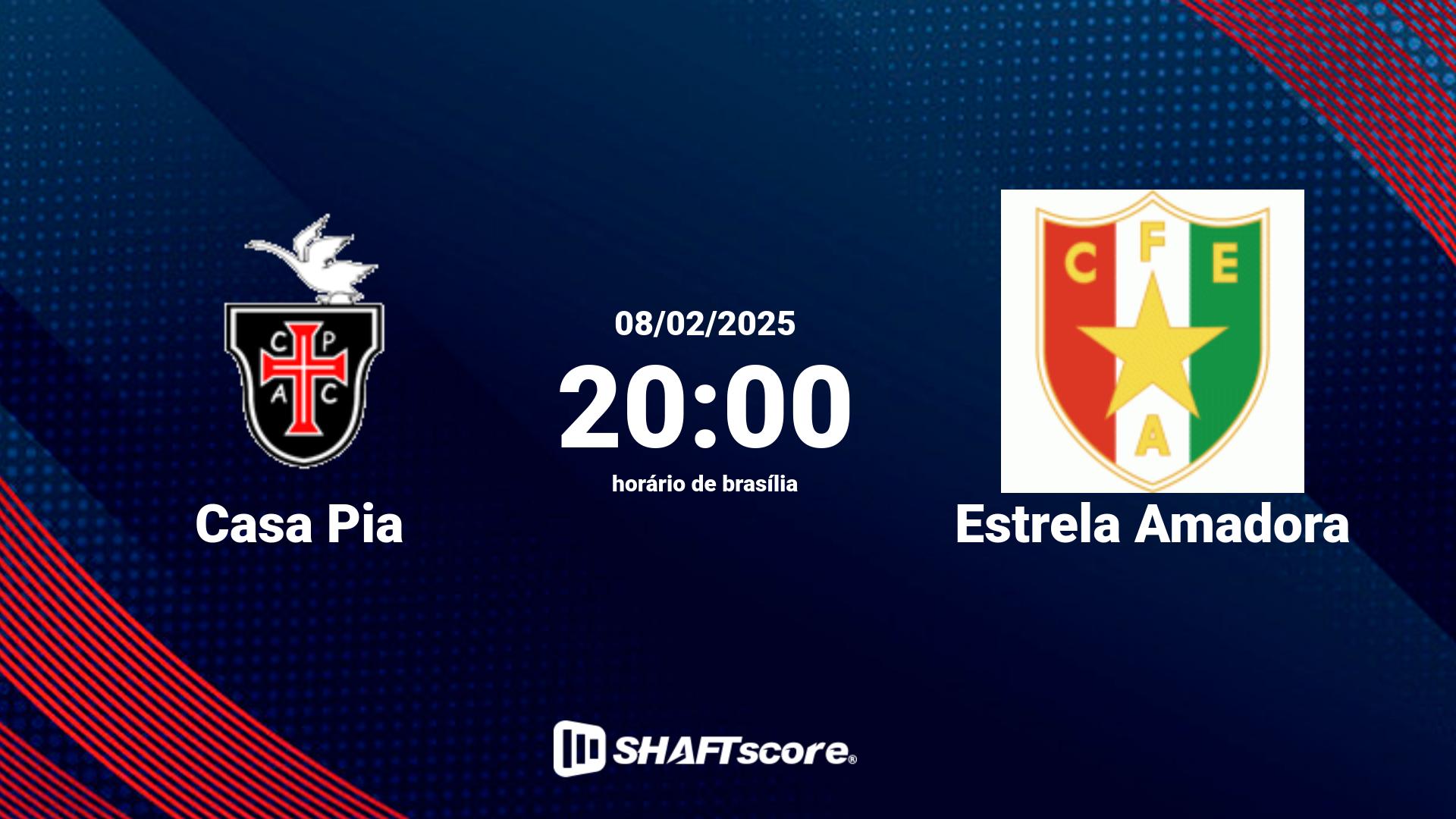 Estatísticas do jogo Casa Pia vs Estrela Amadora 08.02 20:00