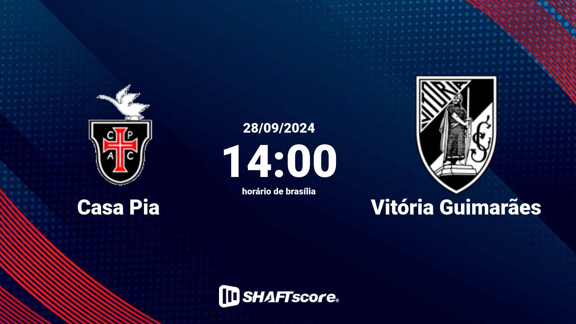 Estatísticas do jogo Casa Pia vs Vitória Guimarães 28.09 14:00