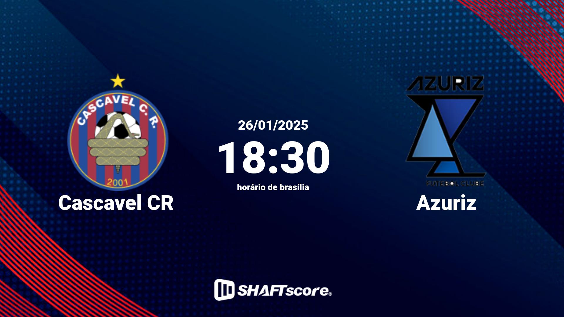 Estatísticas do jogo Cascavel CR vs Azuriz 26.01 18:30