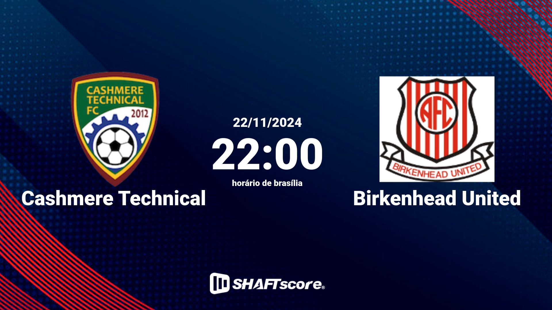 Estatísticas do jogo Cashmere Technical vs Birkenhead United 22.11 22:00