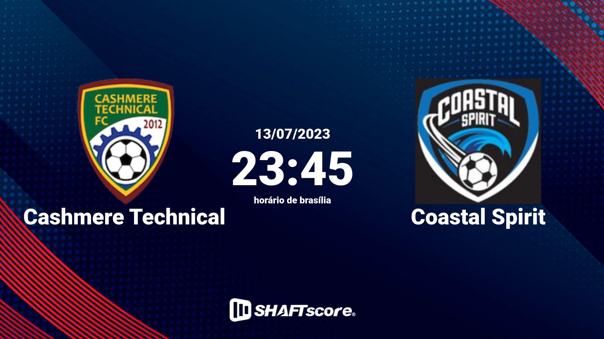 Estatísticas do jogo Cashmere Technical vs Coastal Spirit 13.07 23:45