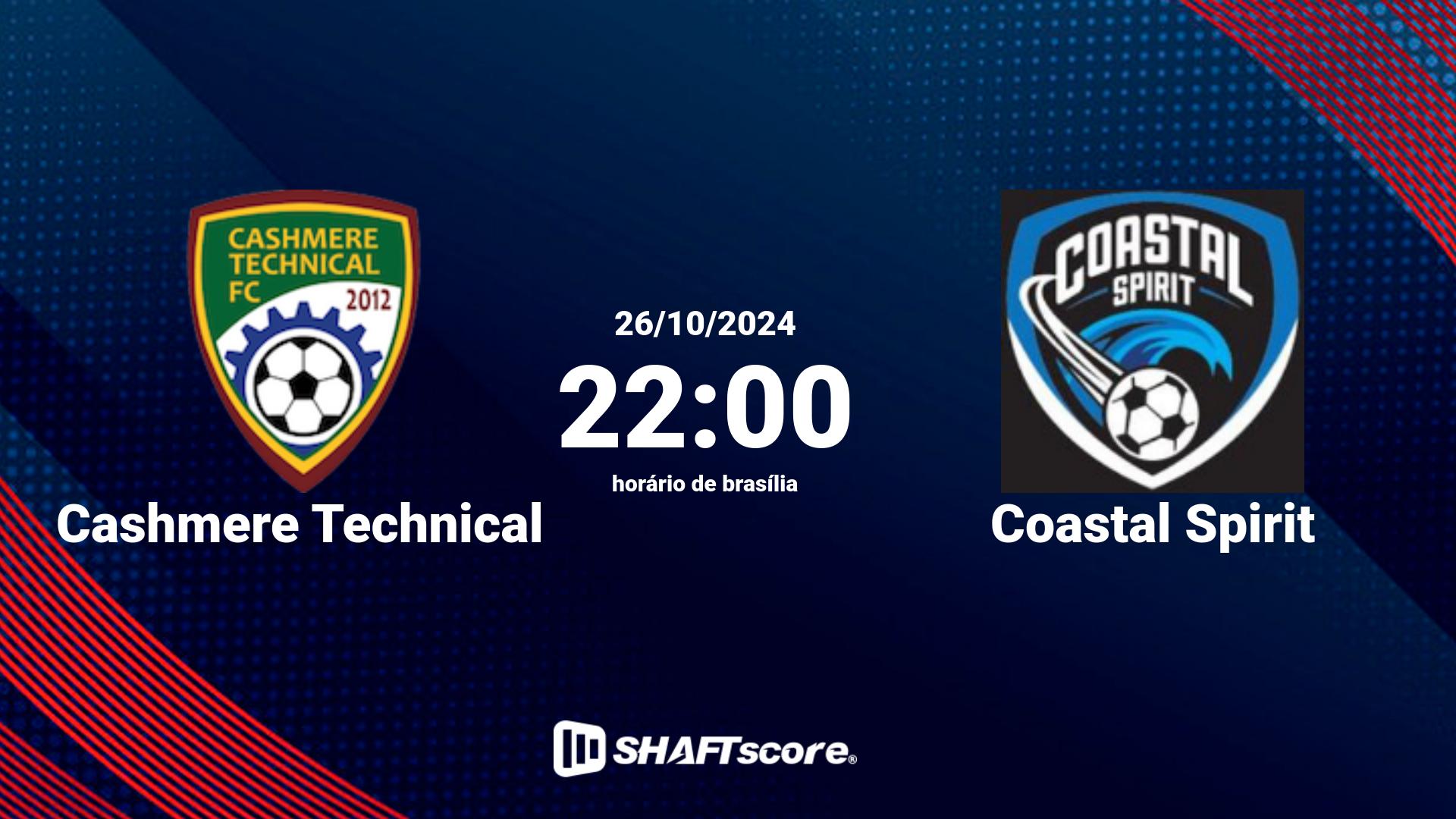 Estatísticas do jogo Cashmere Technical vs Coastal Spirit 26.10 22:00