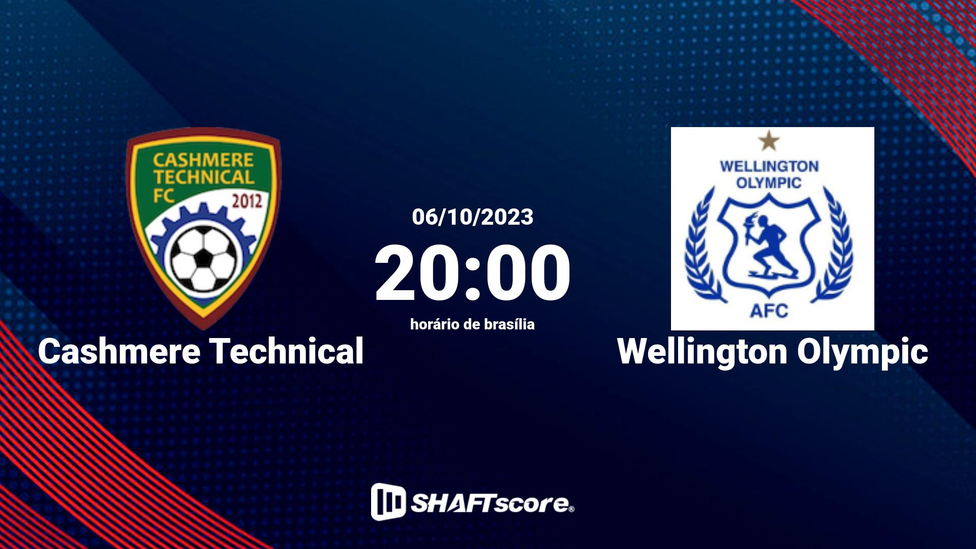 Estatísticas do jogo Cashmere Technical vs Wellington Olympic 06.10 20:00