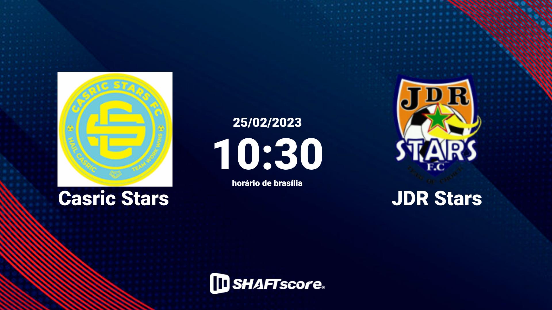 Estatísticas do jogo Casric Stars vs JDR Stars 25.02 10:30